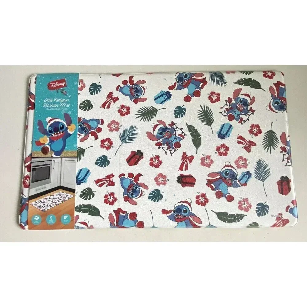 Disney Stitch Anti Fatigue Kitchen Mat 18 X 30”‎ Christmas Santa Hat Holiday NEW